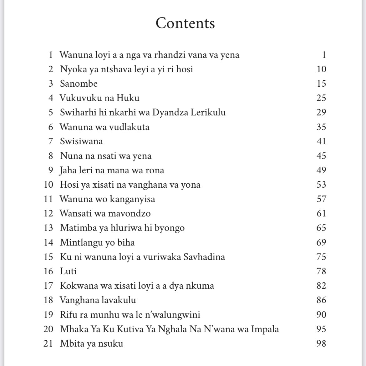 XITSONGA - Switori swa kokwa wa xisati swa vana