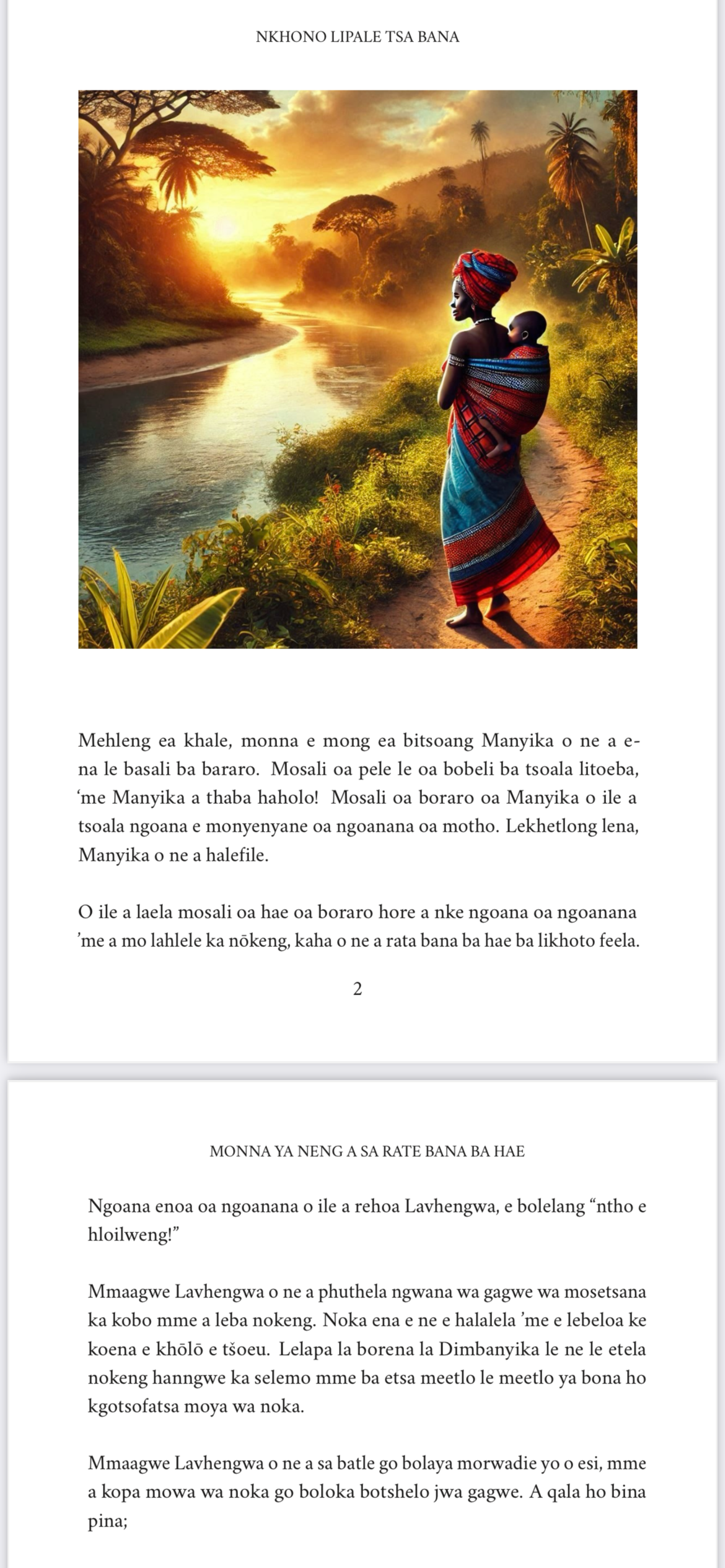 SESOTHO - Nkhono lipale tsa bana