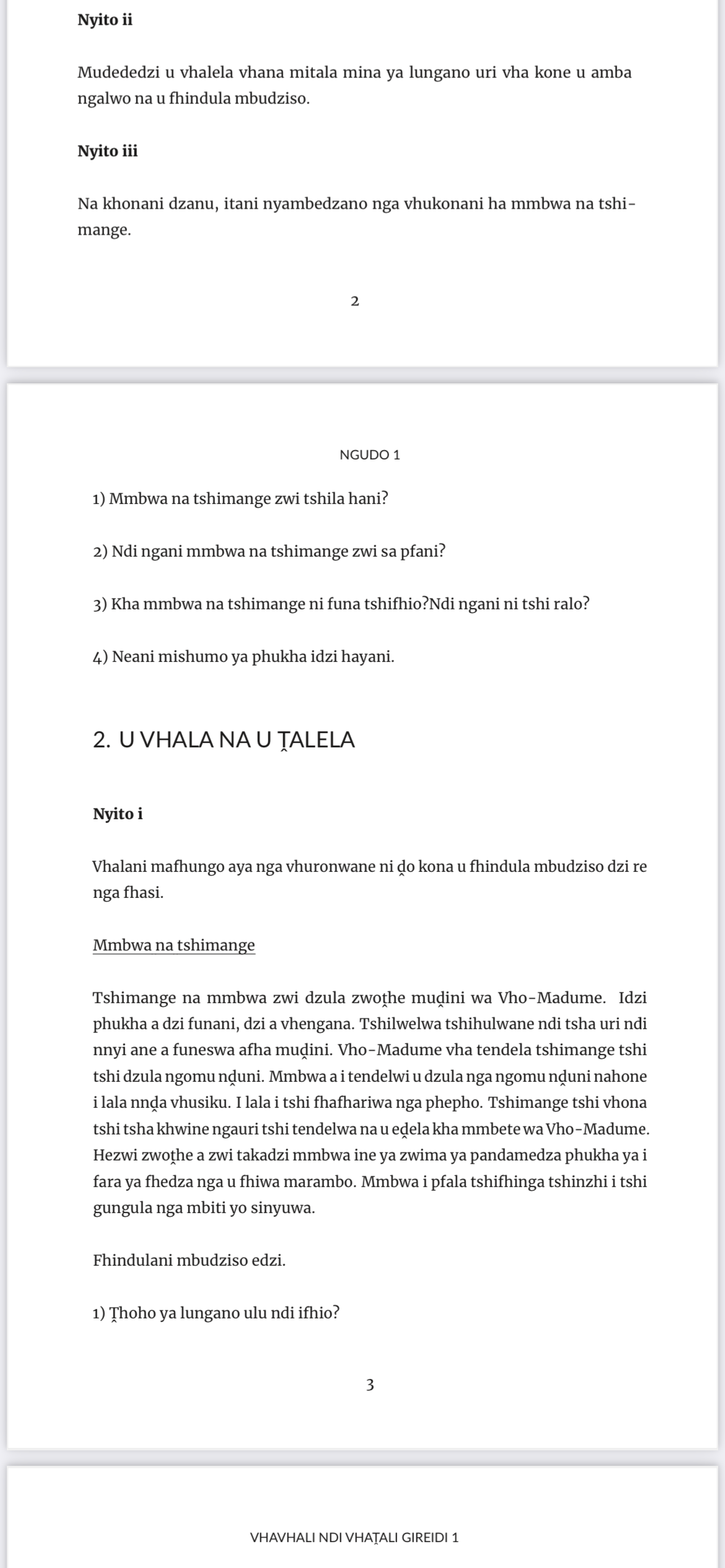 Vhavhali ndi Vhaṱali Gireidi  1