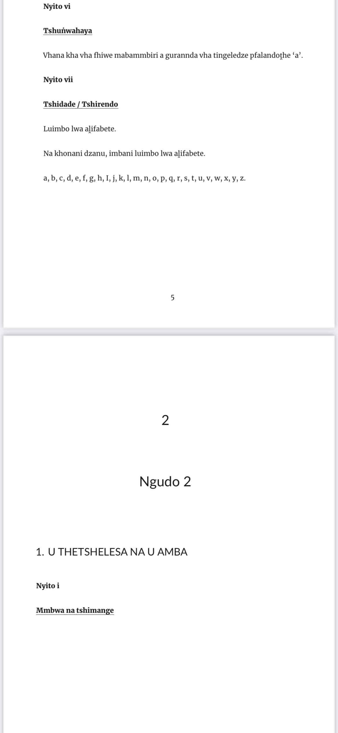 Vhavhali ndi Vhaṱali Gireidi  1