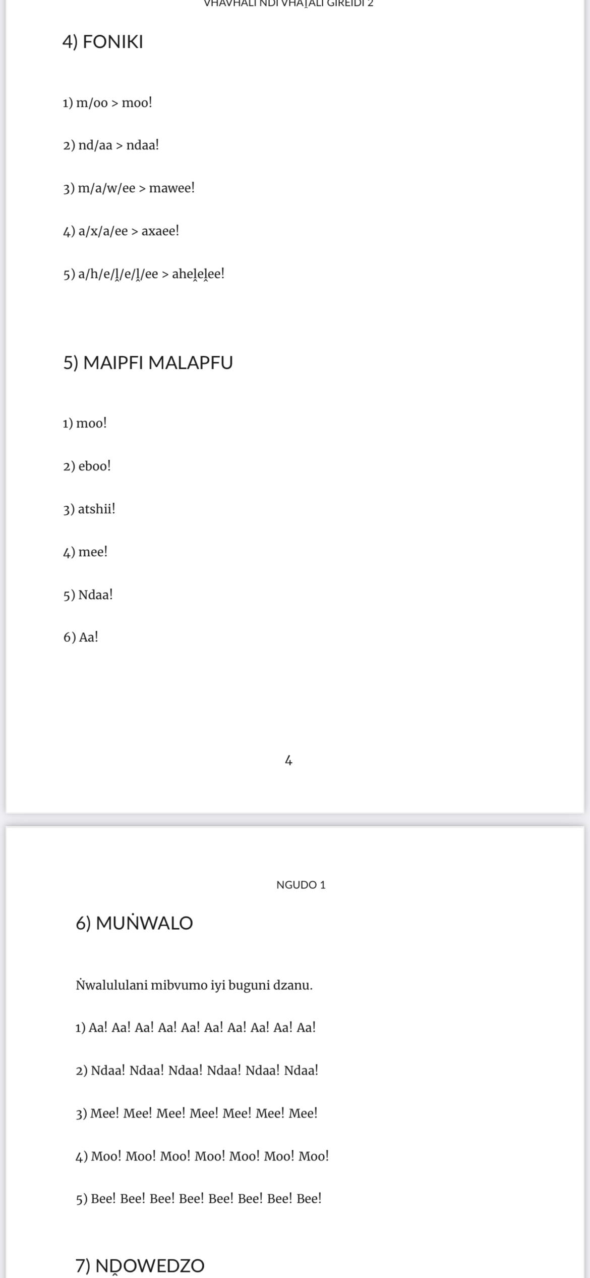 Vhavhali ndi Vhaṱali Gireidi 2