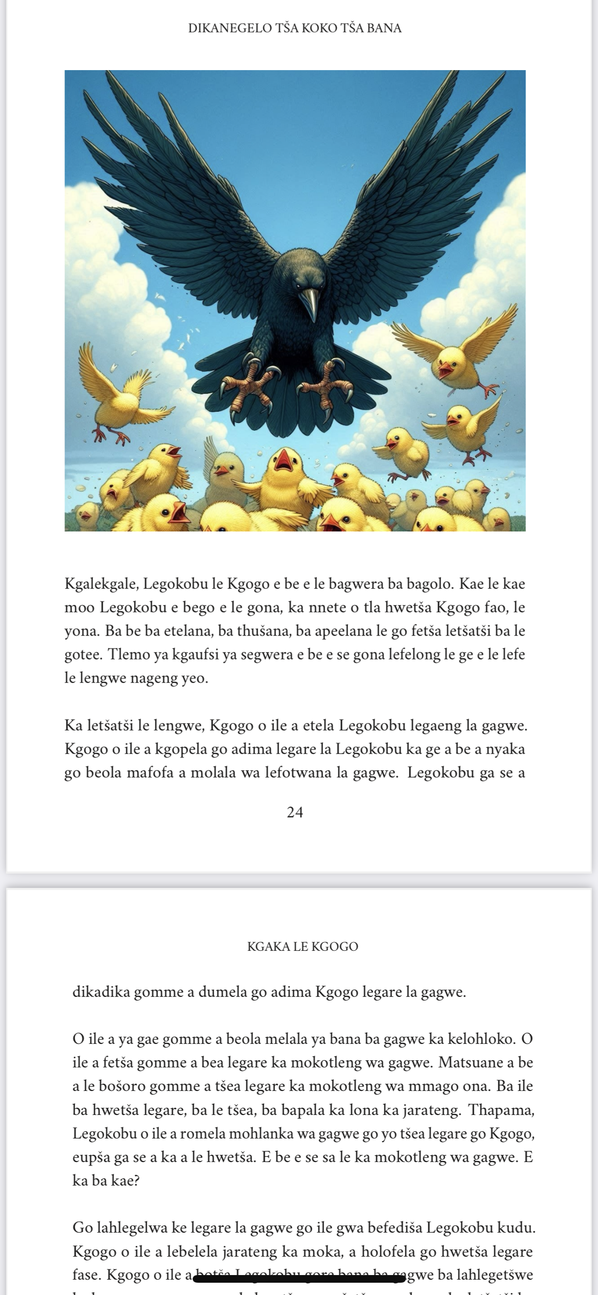 SEPEDI - Dikanegelo tša Koko tša bana