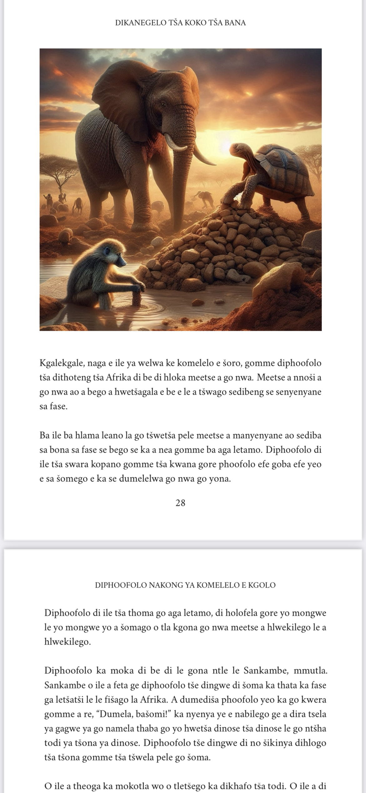 SEPEDI - Dikanegelo tša Koko tša bana